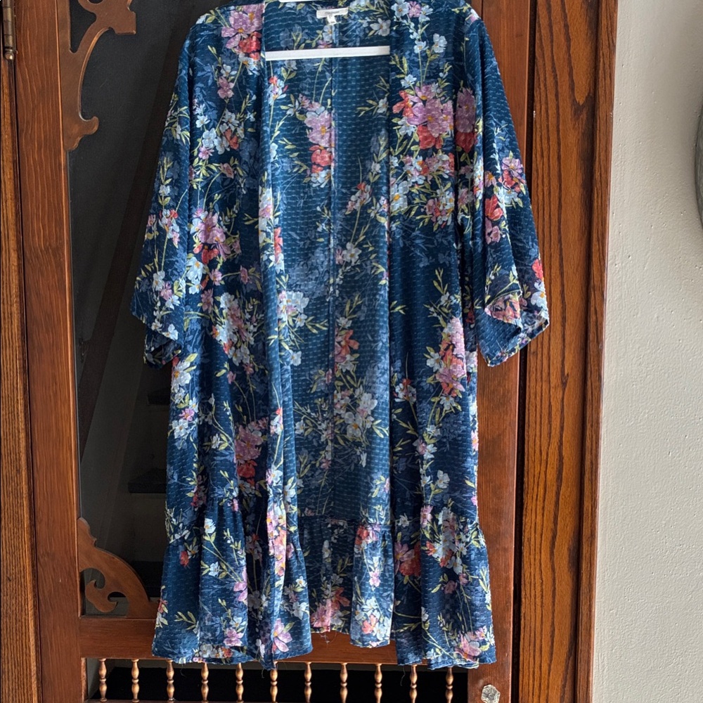 Maurices Blue Floral Kimono